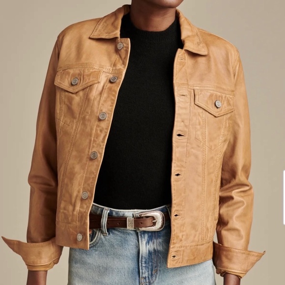 Lucky Brand Jackets & Blazers - Lucky Brand Leather Trucker Jacket